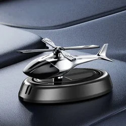 Solar - Powered Rotating Helicopter Aromatherapy Air Freshener Decor (Black)