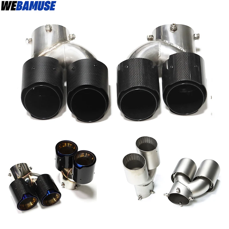 Quad Carbon Fibre Exhaust Tailpipes 1 Pair For BMW G42 M240i G20 G21 M340i G23 M440i Tailpipe Tips Muffler Exhaust System