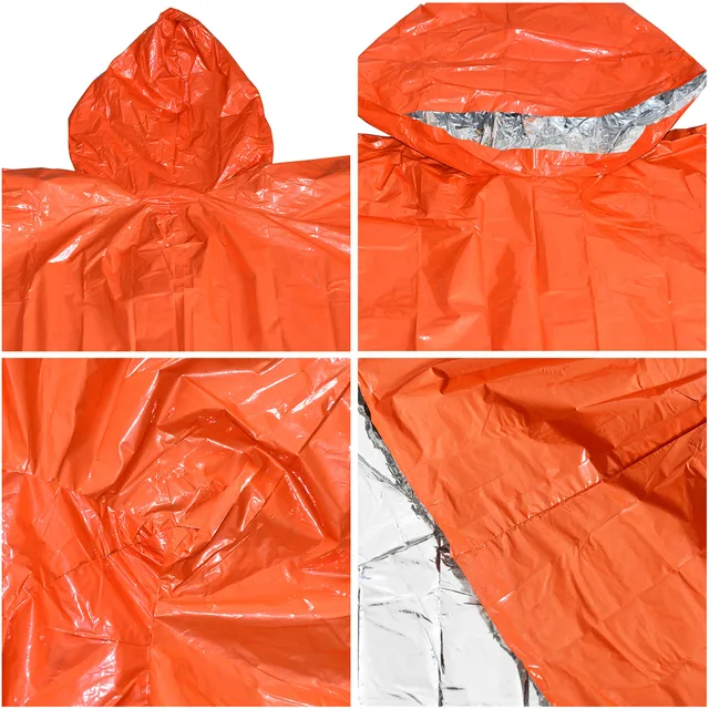 Ponchos De Survie KWJTOY - Lot De 4 - Imperméables Et Thermiques - Pour Camping Et Urgence