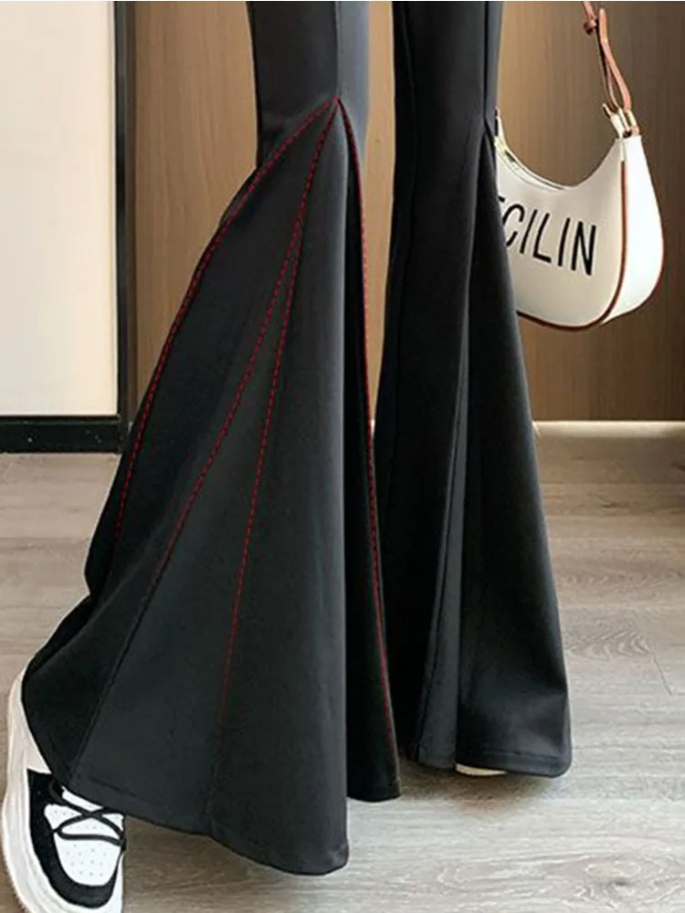 Women Boot Cut Trousers Sexy High Waist Big Flare Pants Vintage Pantalones Fashion Korean New Legging Spodnie Strech Broek
