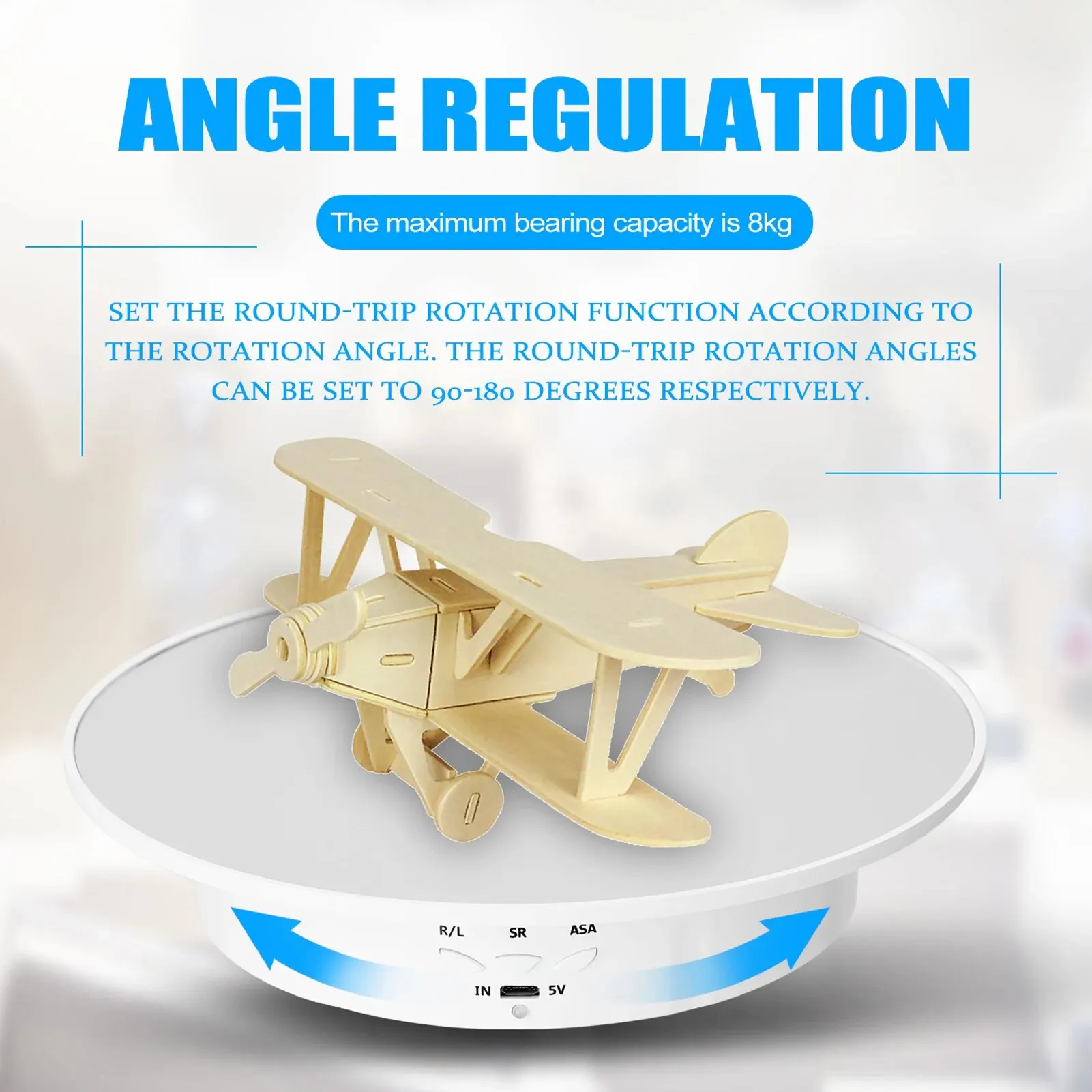 Rotating Display Stand 200mm 3 Speeds Photography 360 Electric Product Display Turntable For Video Shooting