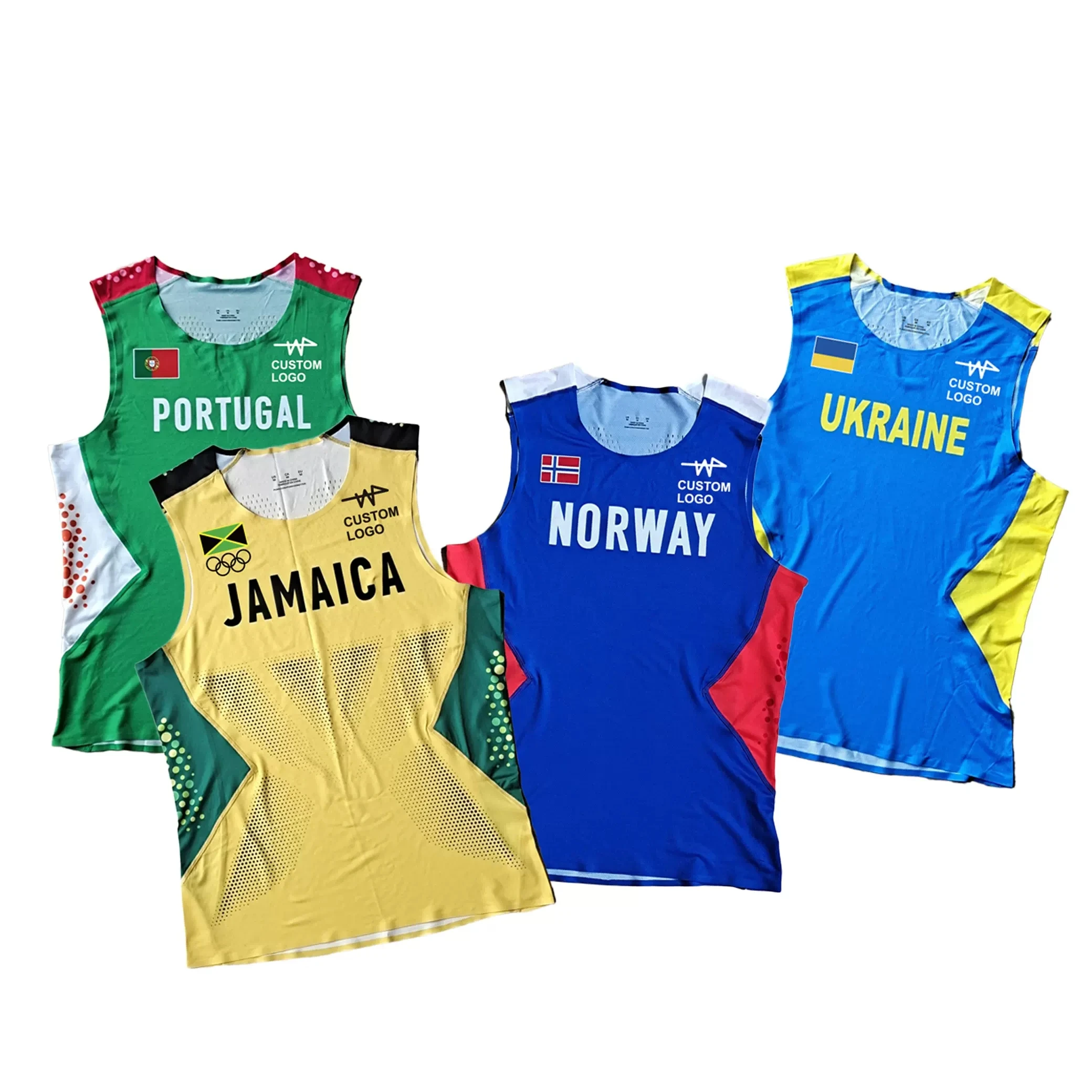 Bolt conjunto de traje atlético para correr, traje de maratón dividido, Suecia, Noruega y Argentina