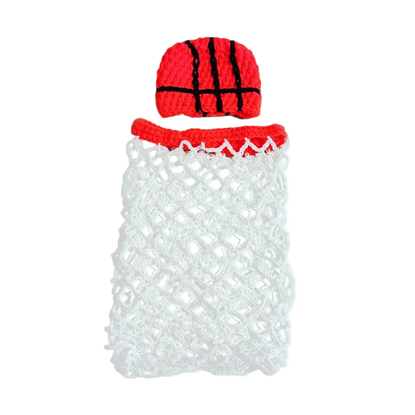 2Pcs Newborn Basketball Crochet Costume Kids Costumes Set Infant Photography Props