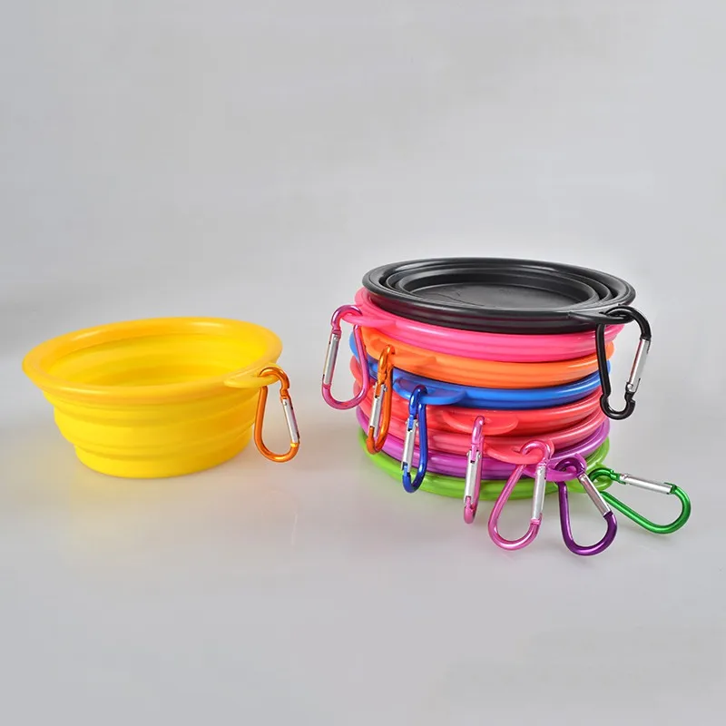 

Collapsible Dog Feeding Bowl With Hiking Buckle Safe Silicone Cat Food Dish Outdoor Pet Feeding Kit Puppy Water Container