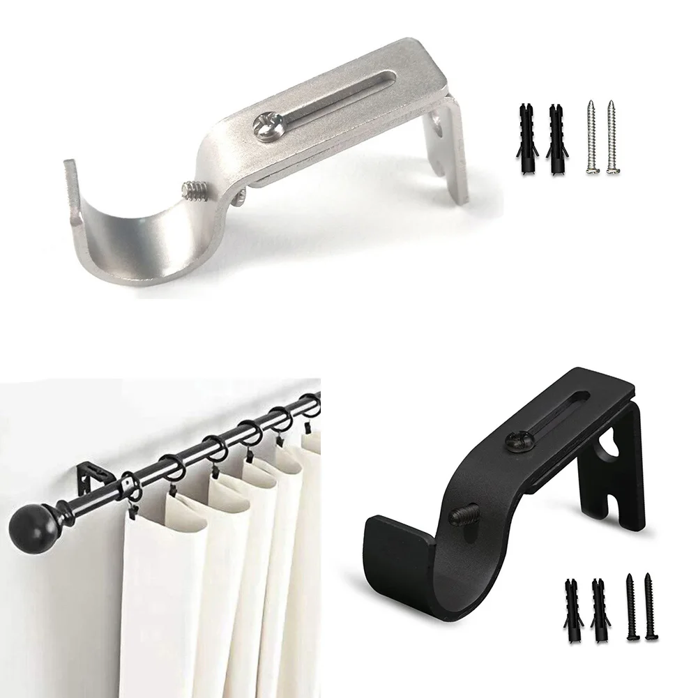 Metal Curtain Rod Brackets Set 1pc Drapery Poles Parts Drapes Door Curtains Door Rust Elegant Simple Hardware Dressing curtain rod