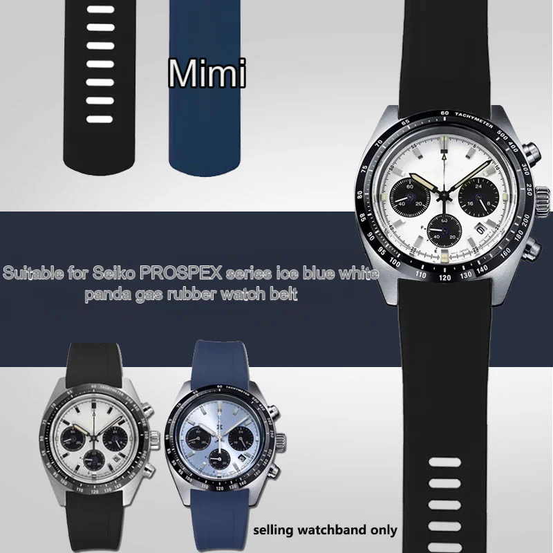 Cinturino Da Uomo Adatto Per Serie Seiko Prospex Ice Blue E White Panda Ssc813P1 Ssc909P1 Cinturino In Gomma Fluorurata Curva 20Mm
