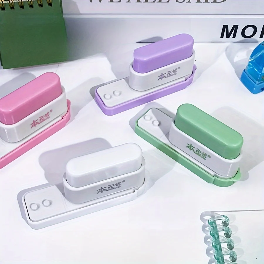 1PC 5- Hole Punch for Binder: Office Desk Organizer - Perfect for DIY Binding of Notebooks and Files, Craft Paper Punch Tool - 6