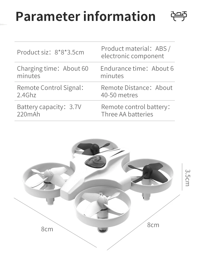 Mini RC Drone - 4CH Headless Mode Quadcopter with 360 Flip for Kids