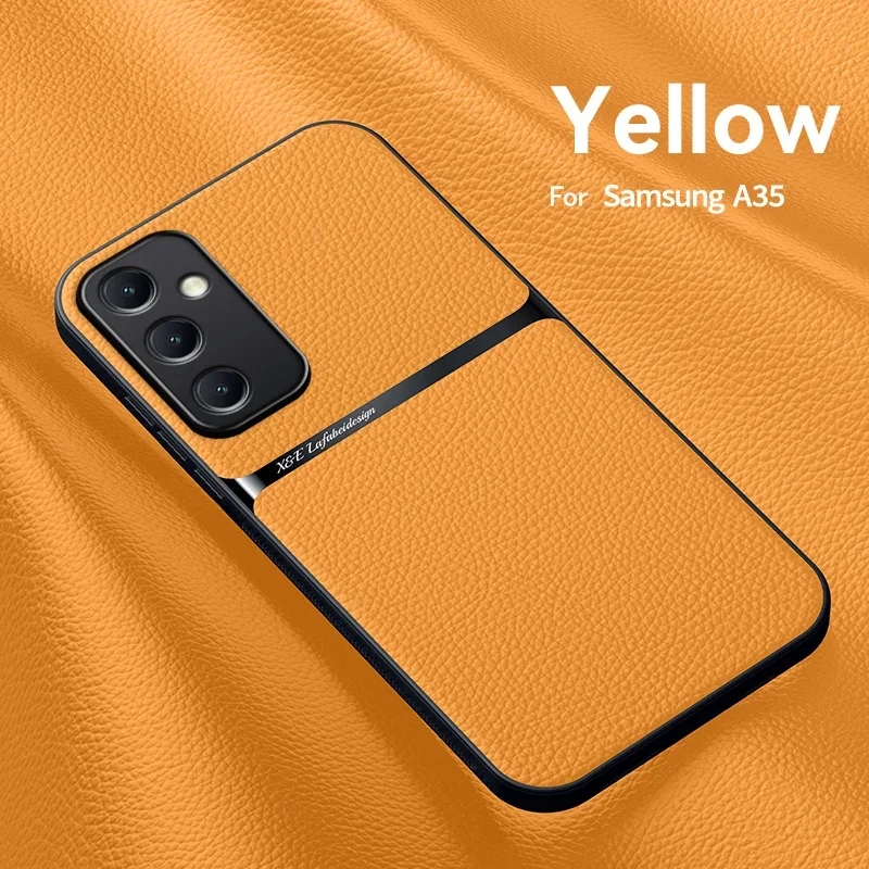 Luxury Magnetic Leather Car Holder Shockproof Soft Back Phone Case