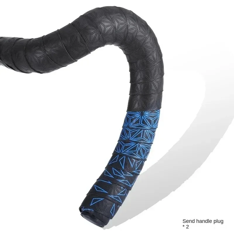 1 Pair Anti-Slip Road Bike Handlebar Tape PU Shock Handle Bar Tape w/ Bar End Plugs Bicycle PU Anti-Vibration Wrap Bartape