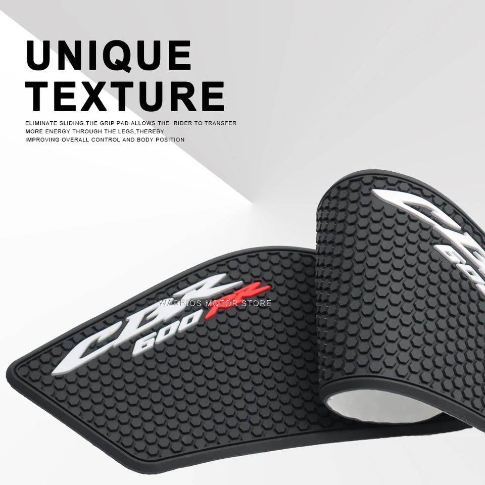 Non-Slip Motorcycle Tank Pad Protector Stickers For 2003-2006 CBR600RR - Black Rubber Knee Grip Traction Pads