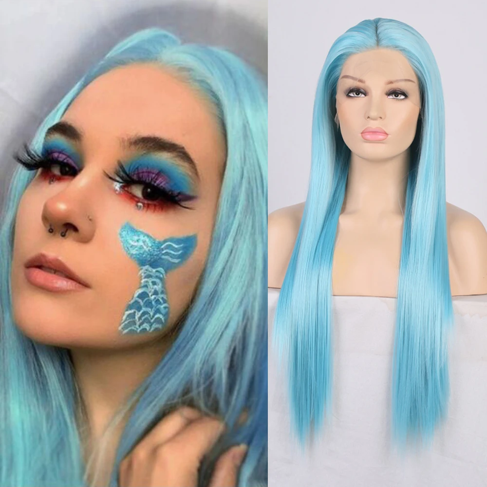 

RONGDUOYI Synthetic Wig Long Straight Wig Halloween Highlight Wig For Black Women Cosplay Daily Party