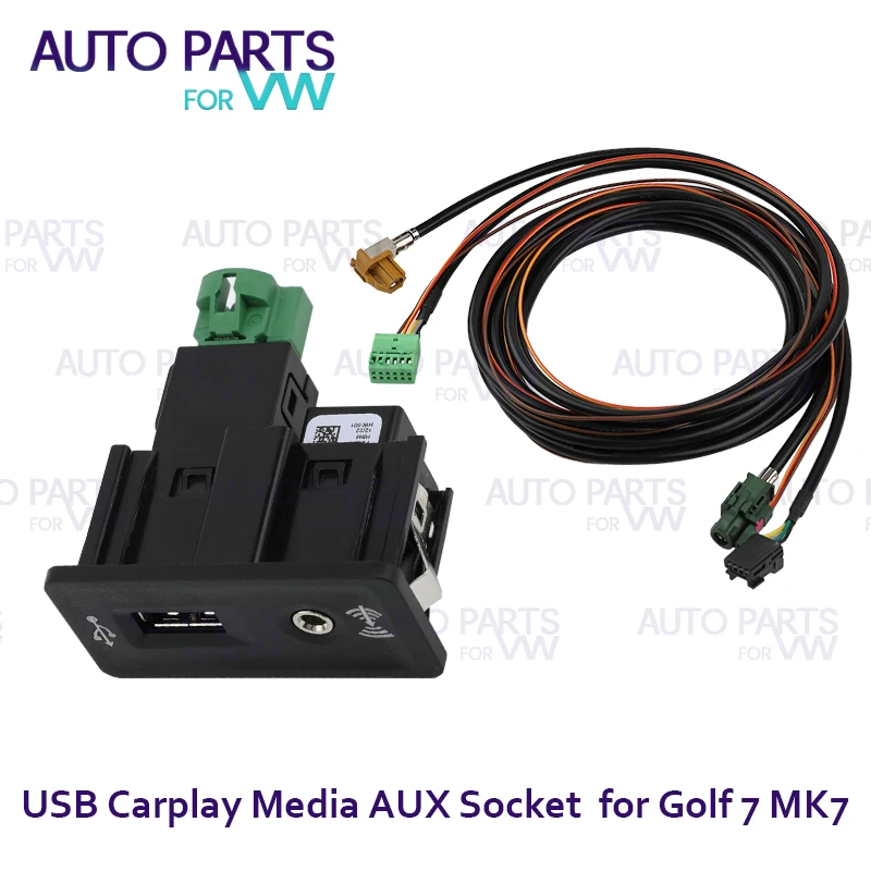 Car Mib2 Usb Carplay Media Aux Socket Switch Installa Plug Button Harness Per Volkswagen Golf Mk7 Muslimah