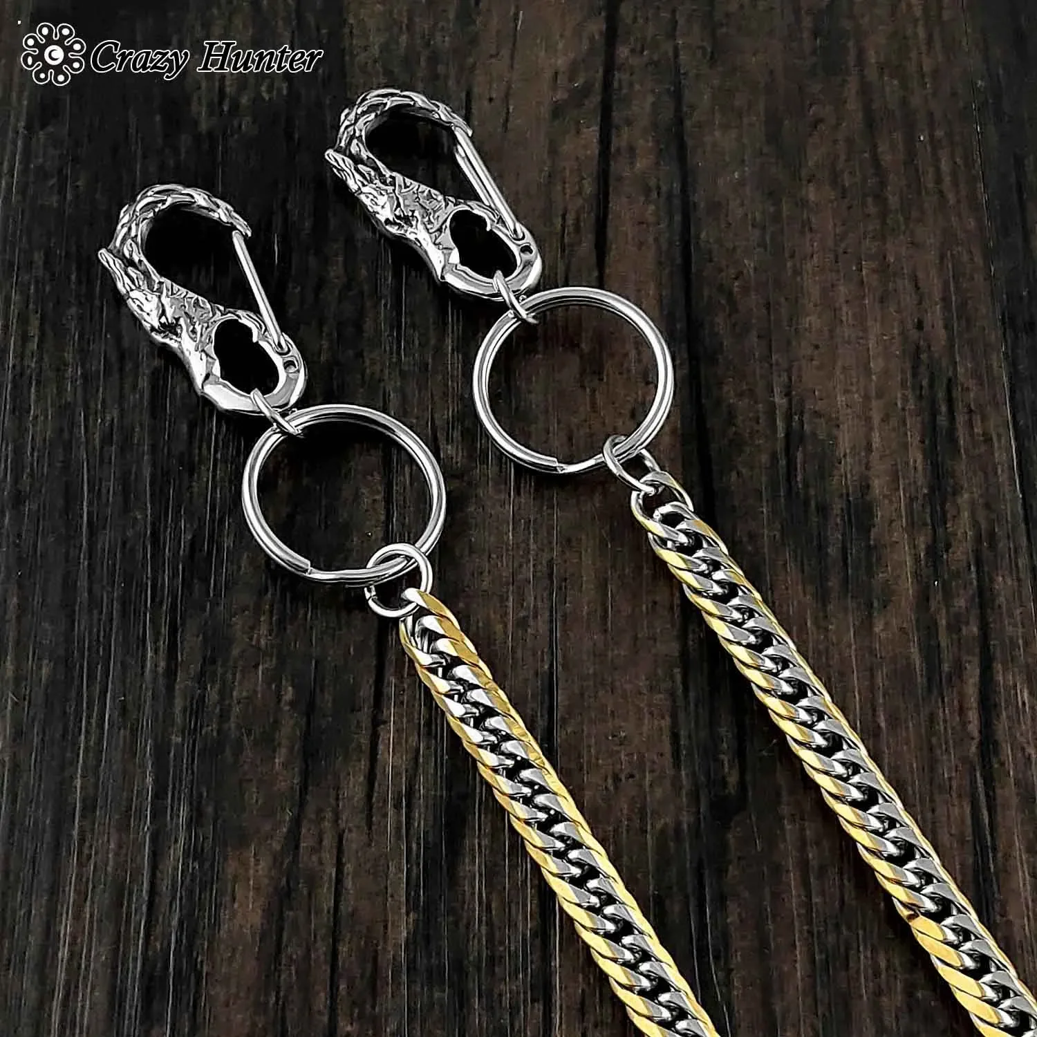 스테인레스 스틸 펑크 힙합 벨트 허리 체인 남성 바지 체인 청바지 금속 지갑 체인