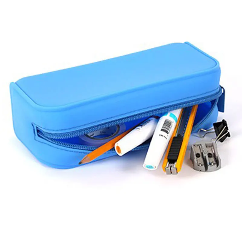 Sunny Blue Sky - Estuche Para Lápices De Piel Sintética Con Cremallera Para Niños Y Niñas, Suministros