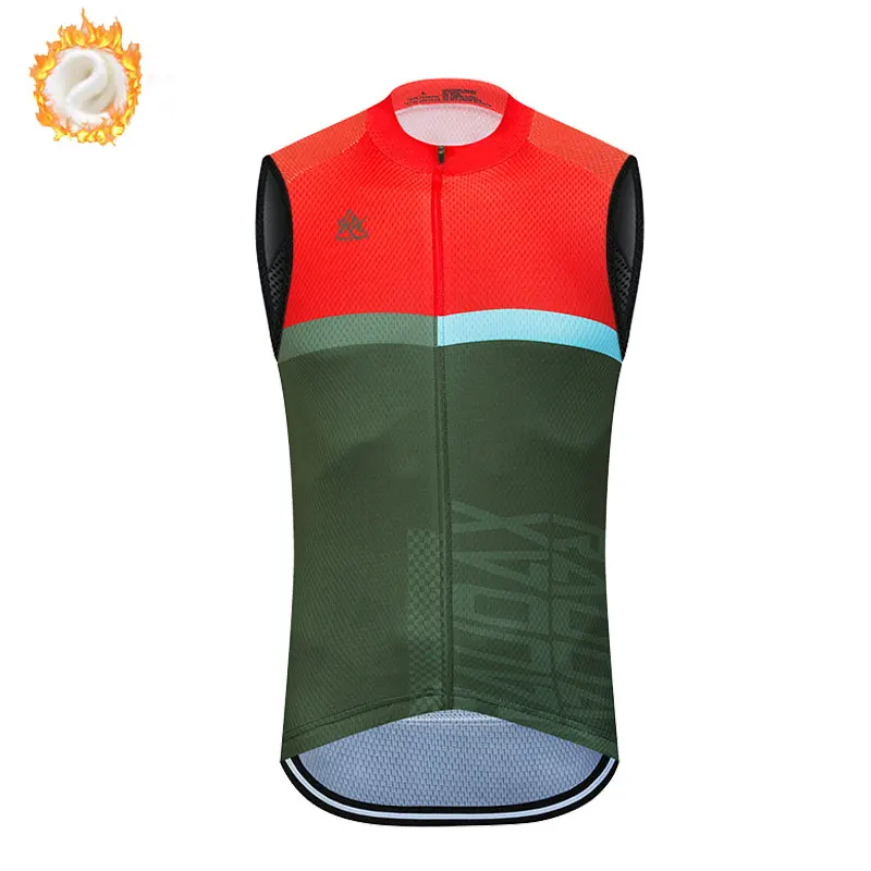 Mens Winter Cycling Clothing Sleeveless Cycling Vests Mtb Sports Team Bicycle Jersey Thermal Vests Warm Fleece Jerseys