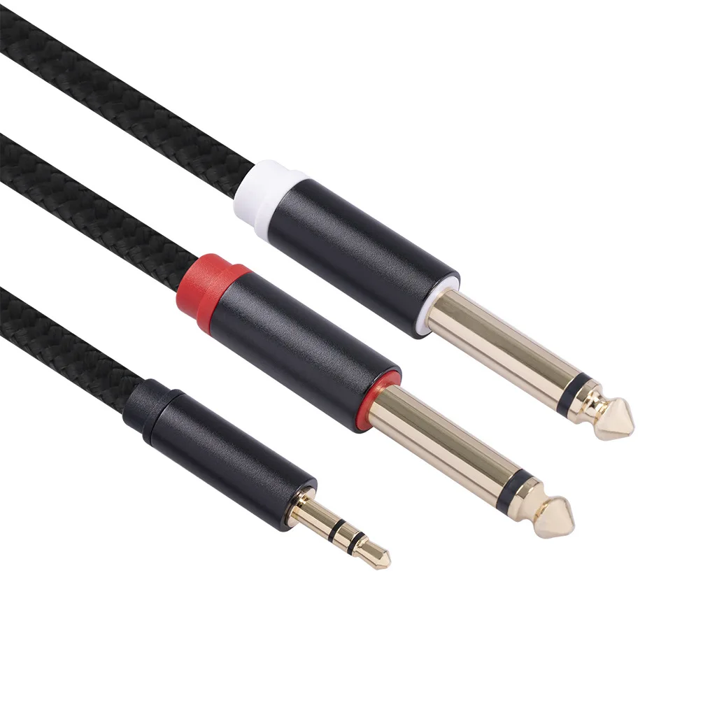 

Zinc alloy gold-plated head 3.5 revolution double 6.35 male audio cable Mobile phone computer speaker cable