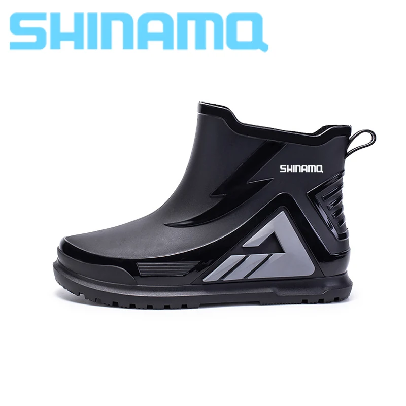 

2023 Men's Fishing Shoes Outdoor Rubber Comfortable Durable Waterproof Shoes Fashion Kitchen Non slip Walking Rainshoes