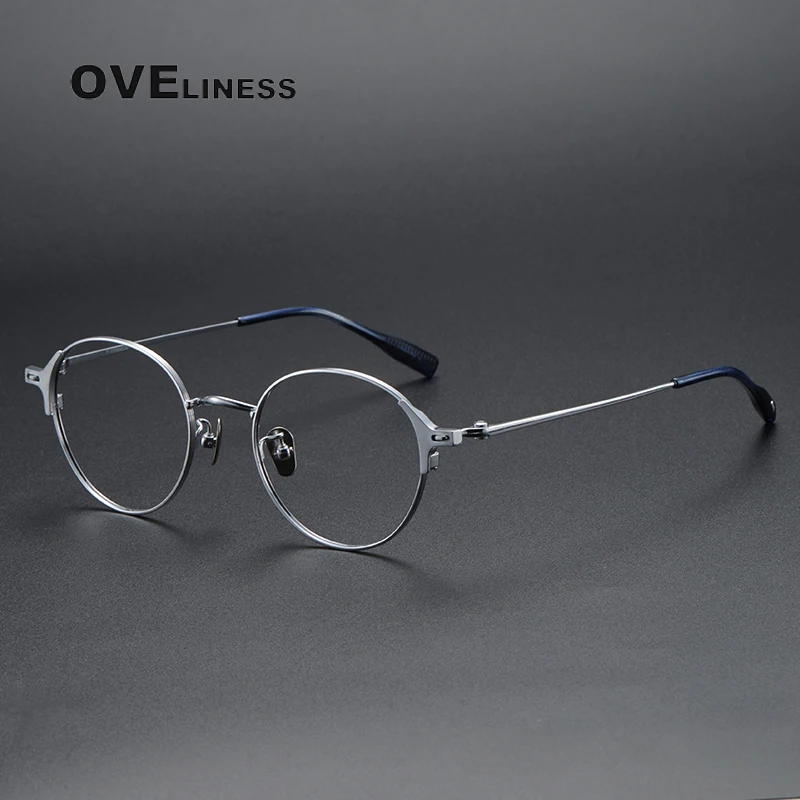 

Vintage Pure Titanium Eyeglasses Frame Men Round Ultra Light Glasses Frame Male Myopia Optical Prescription Luxury Brand Eyewear