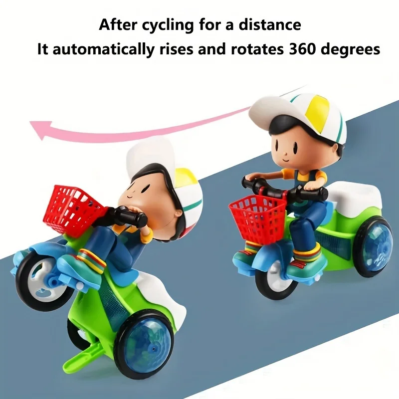 Robot giocattolo per bambini, macchinine acrobatiche girevoli, tricicli elettrici danzanti, motociclette per bambini, giocattolo a cartoni animati, giocattolo interattivo con musica e luci_voghion.com