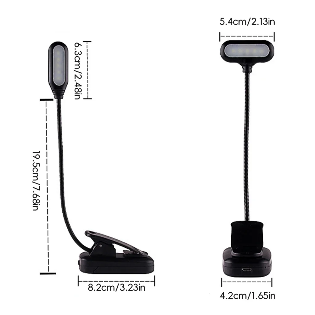 Description Picture 6 of itemLED Eye Protection Book Night Light Adjustable Mini Clip-On Study Desk Lamp Battery Powered Flexible for Travel Bedroom Reading