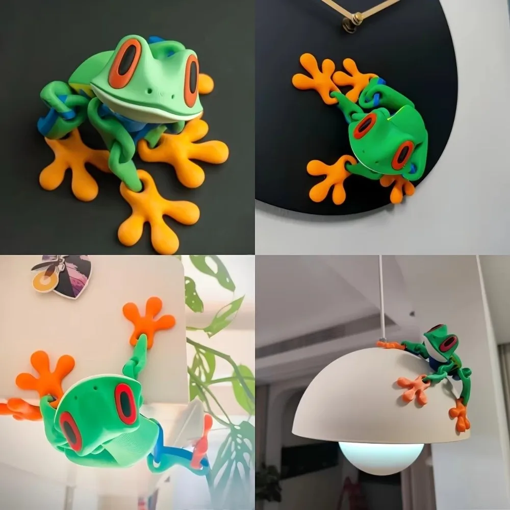 Realistic Magnetic Frog Toy Stress Relief Toys Frog Decoration 3D Printed Magnet Frog Frog Refrigerator Magnets Decor