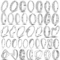 Sparkling Zircon Ring Original 925 Silver Wedding Simple Ring For Women Sterling Stackable Rings Popular Anniversary Jewelry 1