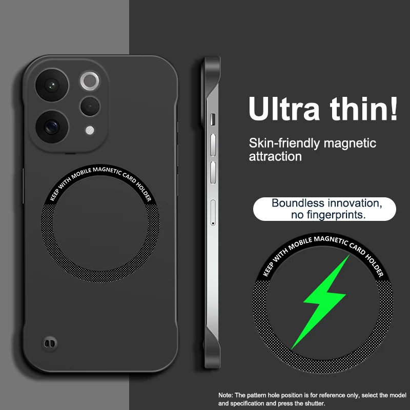 Luxury Ultrathin Magnetic Phone Case with Frameless Frosted Non-Slip Design