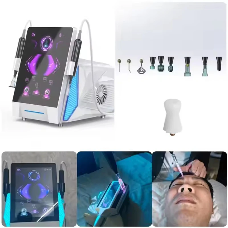 Newest 2 Handles Cold and Warm Plasma Hybrid Plasma Pen Ozone Eyelid Lift Hair Growth Acne Wrinkles Removal With 10 Heads