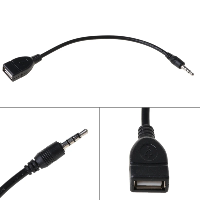 USB to 3.5mm Adapter Audio Earphone Converter 3.5mm Audio Adapter Audio Headphone Adapter Portable 3.5mm to USB Converter Cable Connect to the Aux Interface of the Car Car and U Disk