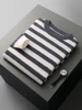 CHICUU Autumn Winter Men's O-neck Striped Wool Pullover Basic Casual Long Sleeve Cashmere Sweater 100% Merino Wool Knitwear Tops 2