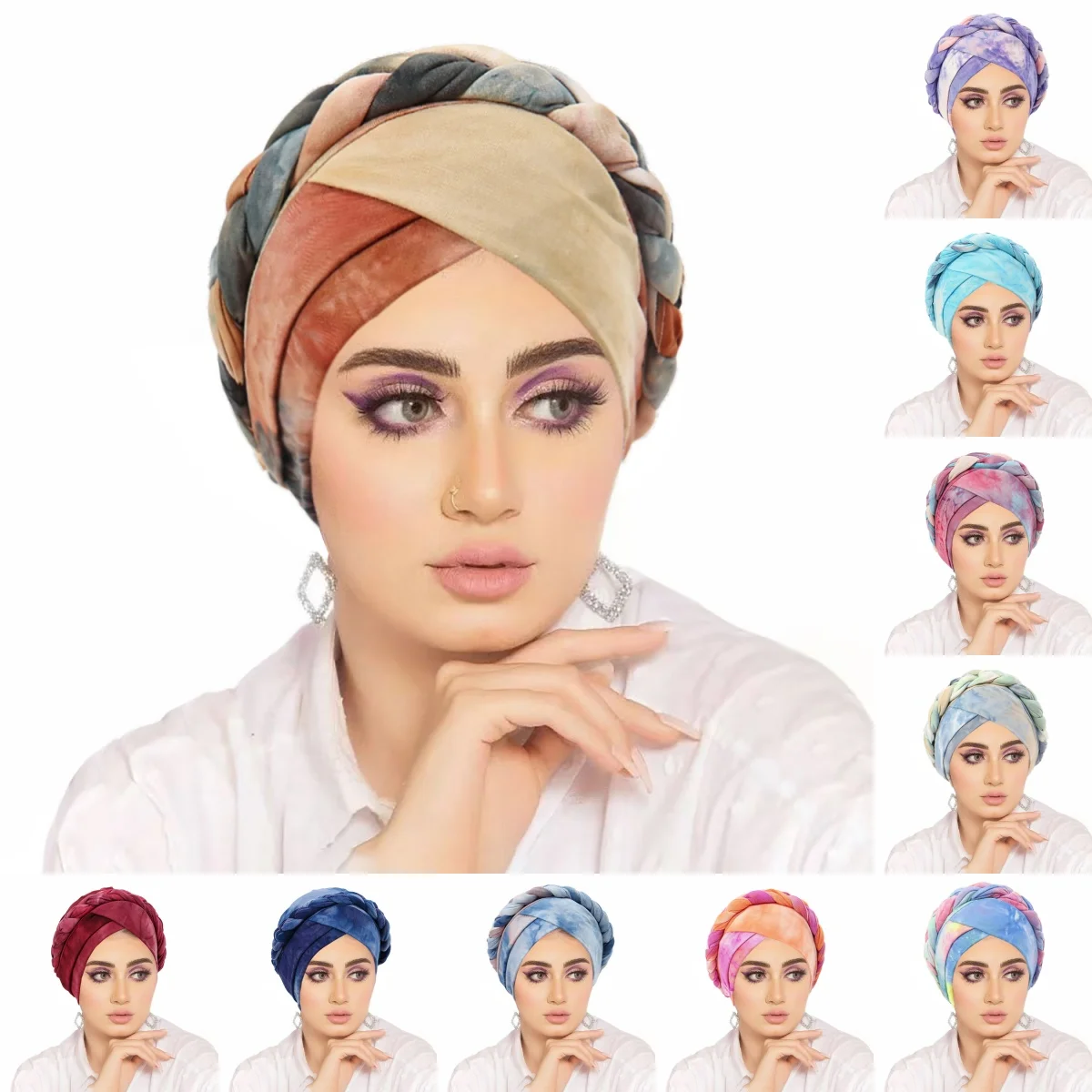 Nouveau Foulard 2026 pour Femmes Musulmanes – Turban Imprimé Tressé, Bonnets Hijab, Sous-Hijabs, Turbans Arabes pour Femme Musulmane 1