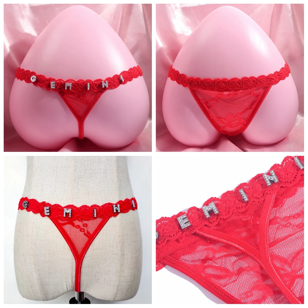 Lingerie for Women Red with G String Metal Chain Lace Underwear Red