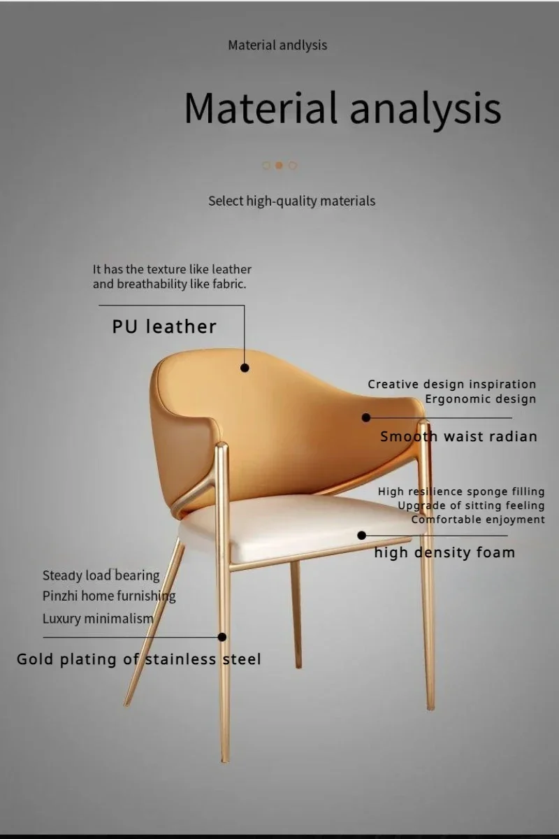 Description Picture 6 of itemItalian Relax Kitchen Chairs Luxury Floor Designer Dining Room Chairs Office Individual Mobili Cucina Home Furniture MQ50CY