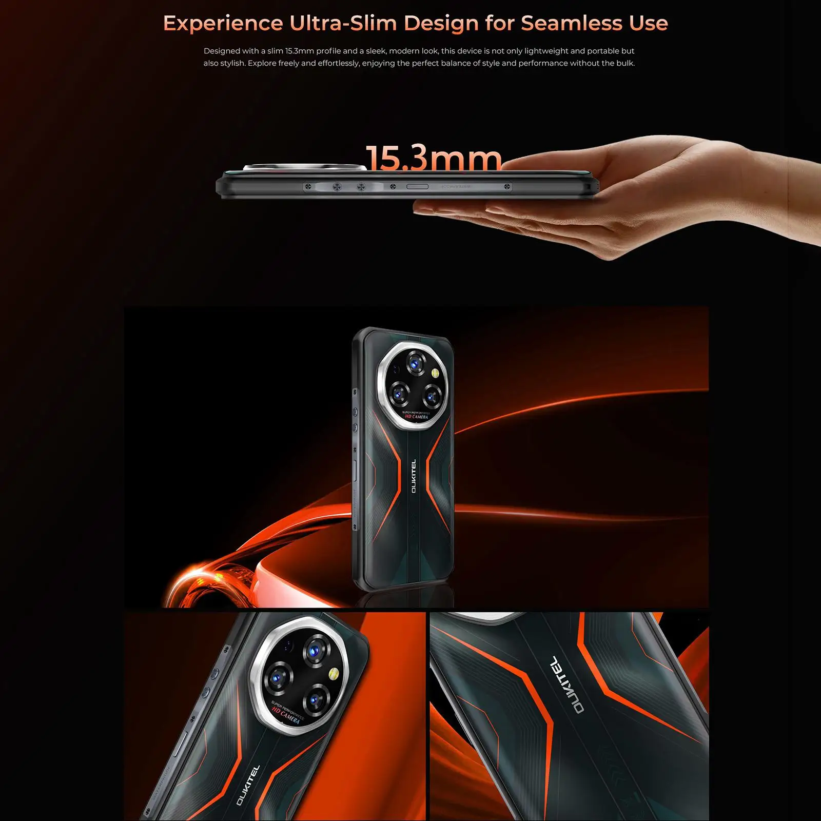 Oukitel WP55 Pro 5G Rugged Smartphone 11000mAh 33W 108MP Camera 16GB+512GB 6.6 inch FHD+ IPS Display 120Hz Android 15 NFC