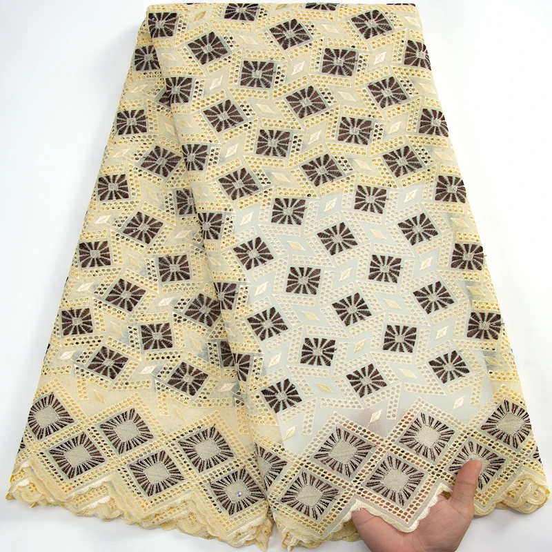 

Swiss Voile Lace 2023 African Cotton Lace Fabric With Stone Nigerina Dry Lace Embroidered Fabric For Women Party Dress Sew A3159