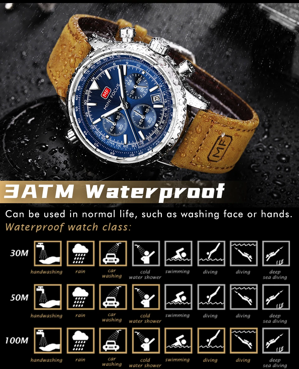 Montre à quartz MINI FOCUS pour homme étanche_voghion.com