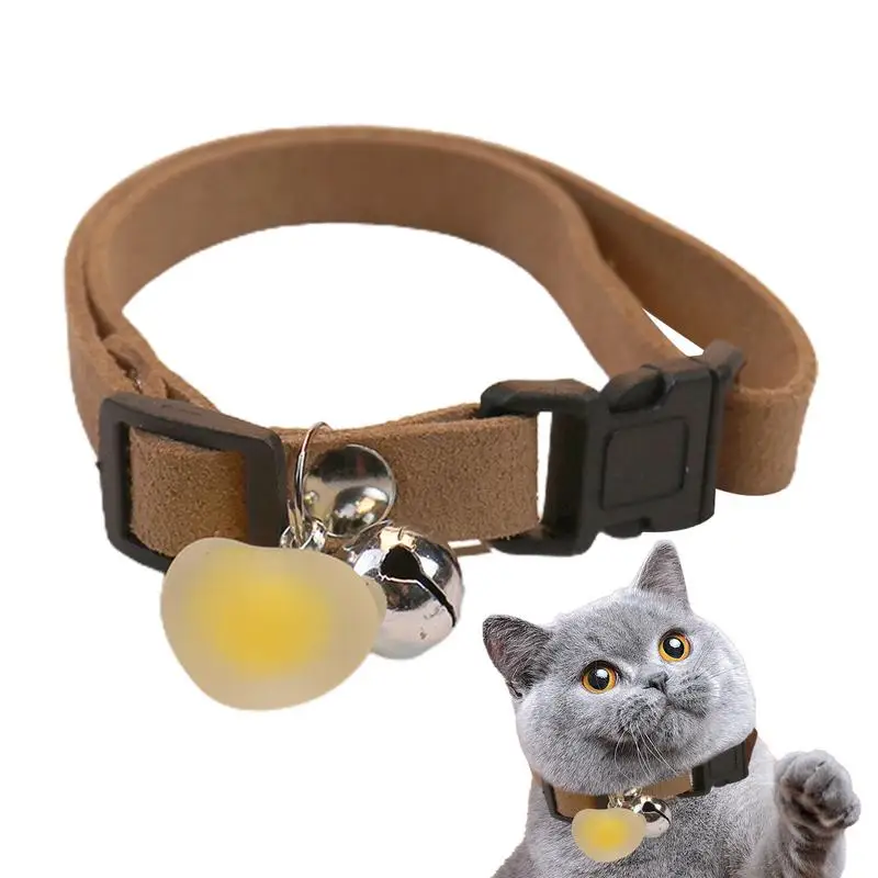 

Dog Collars Lightweight Pet Collar Adjustable Pet Collar with Plush Heart Charm and Sounding Bell Adjustable Pet Accessories