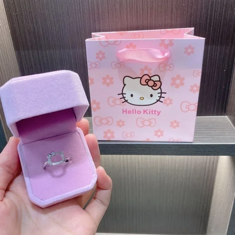 

2024 New HelloKittys Kawaii Ring Melodys Kuromis Pochaccos Cinnamorolls Anime Accessory Lovers Good Friends Ring Birthday Gift