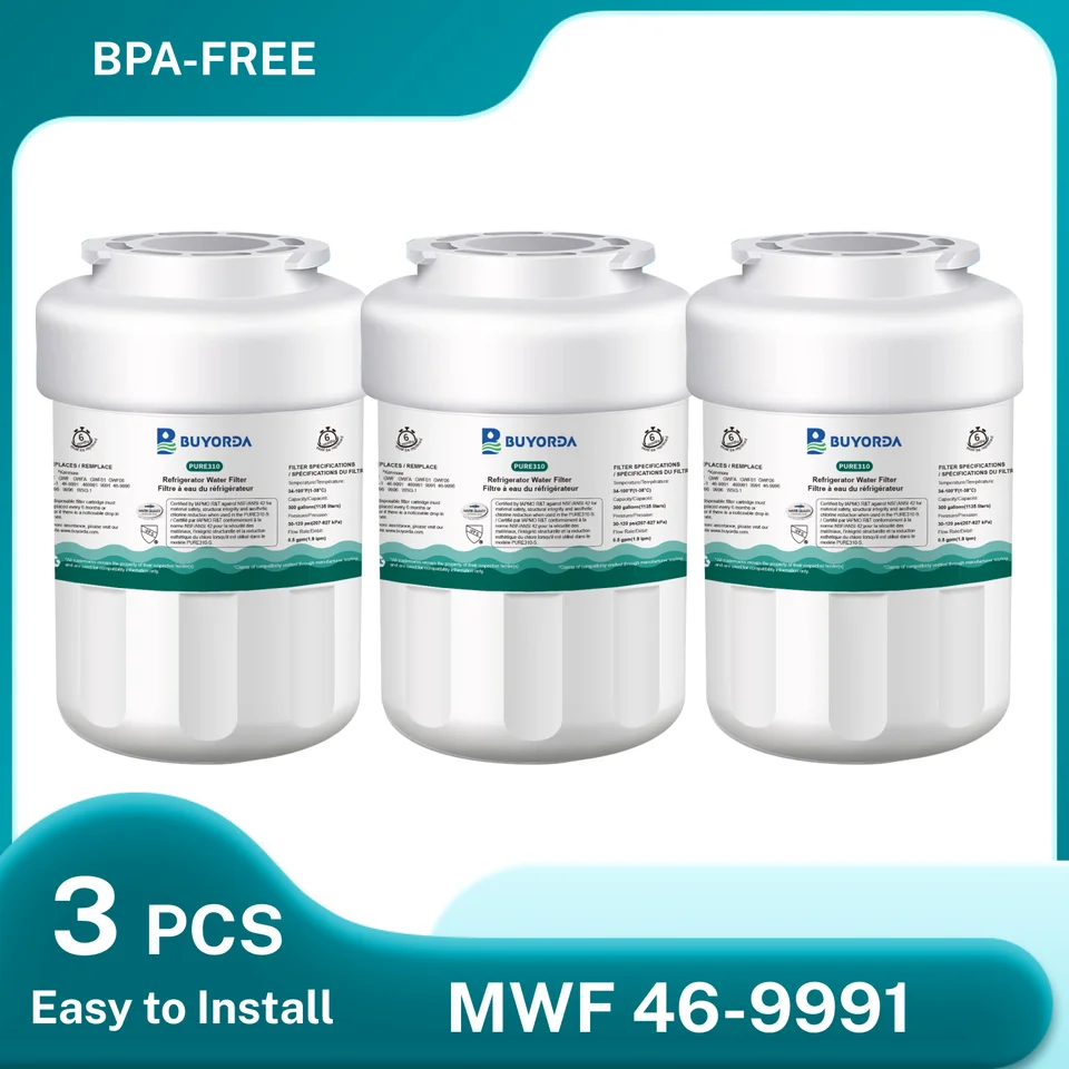 5-Pack GE SmartWater Refrigerator Filter Replacement - Compatible With MWF, MWFA, HWF