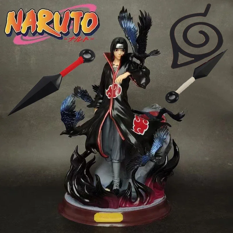 Naruto Anime 29Cm Figura Uchiha Itachi Pvc Action Figure Toy Naruto Shippuden Uchiha Itachi E Crow Collection Modello Giocattolo Per Bambini