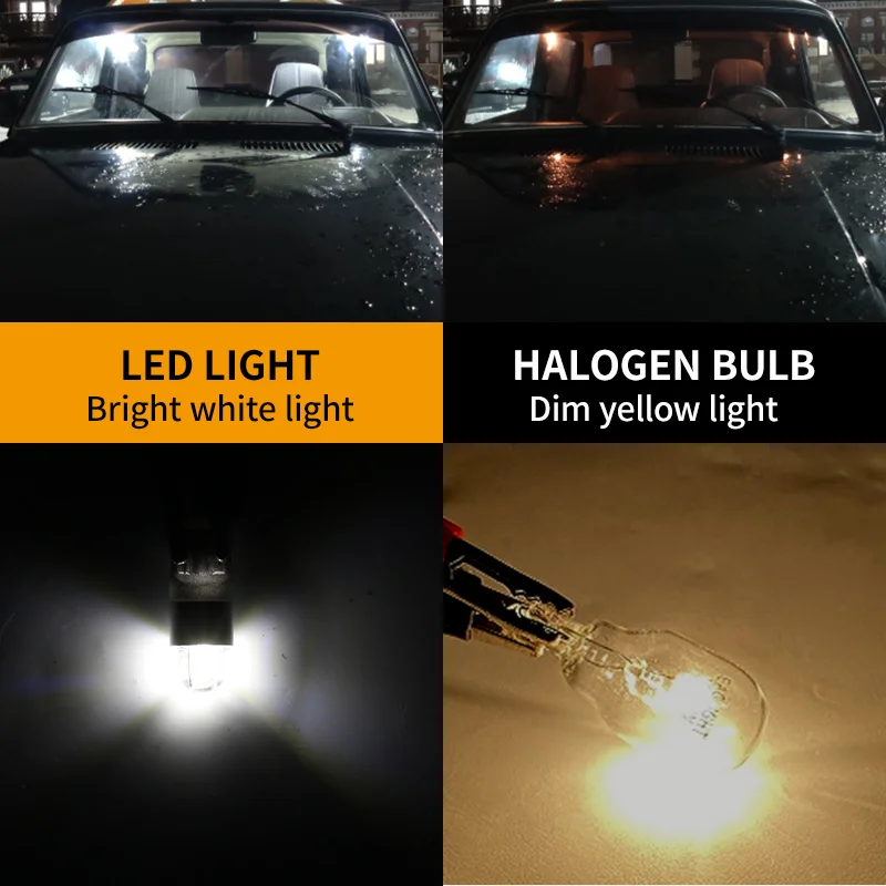 2 Pair White -NAO W5W LED Voiture T10 Ampoule 5W5 Lumière