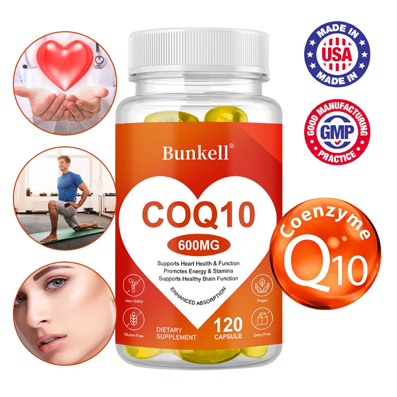 CoQ10 Supplement Supports Heart Health, Cardiovascular Health, Immune System & Cellular Energy Production, 120 Capsules