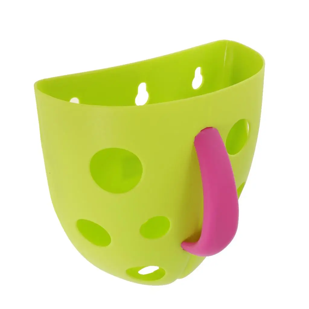 Bathroom Wall Sucker Kids Bath Toys Storage Basket Shower Toys Scoop