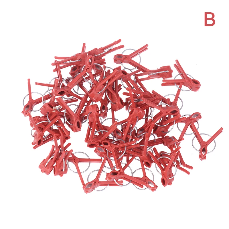 

50PCS Durable Plastic Grafting Clamps Garden Plant Support Clamps Round Red Clamps For Gardening Vegetables Flowers Shrubs Set