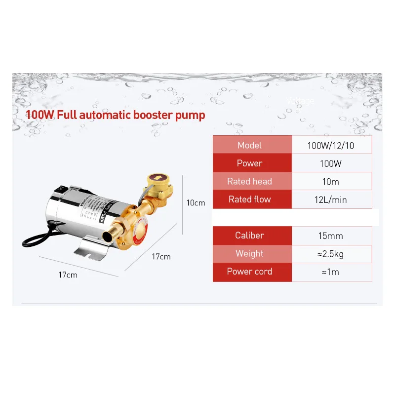 thumbnail image 1 of Bomba de refuerzo de 220 V/110 V para uso doméstico, silenciosa, para tuberías de agua del grifo, con interruptor de flujo automático, bomba de agua fría y caliente con energía solar, 1 of 5