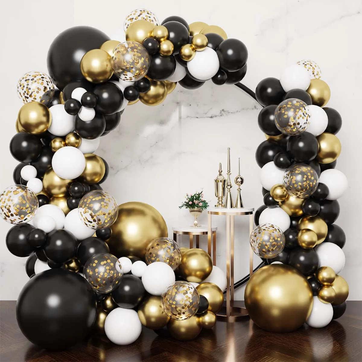 

Black Gold Balloon Garland Arch Kit Birthday Party Decoration Kids Wedding Birthday Baby Shower Boy Latex Confetti Ballons