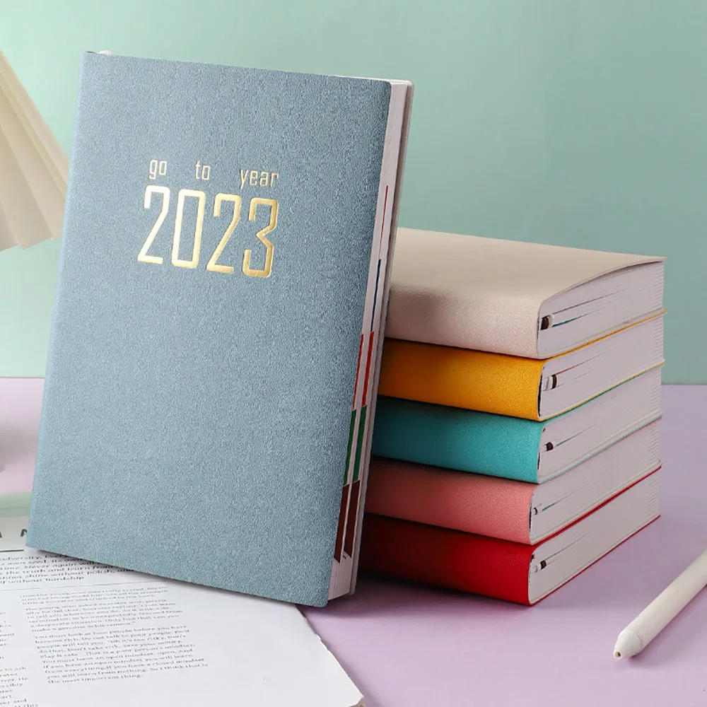 A5 Notebook 2023 365 Days Portable Pocket Notepad Daily Weekly Agenda Planner Notebooks Stationery Office School Supplies