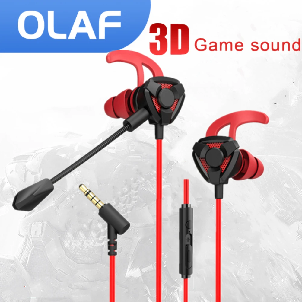 Gaming Headphones Wired Earphones 3.5mm Jack With Microphone Mic 3D Stereo For Phone PC Laptop