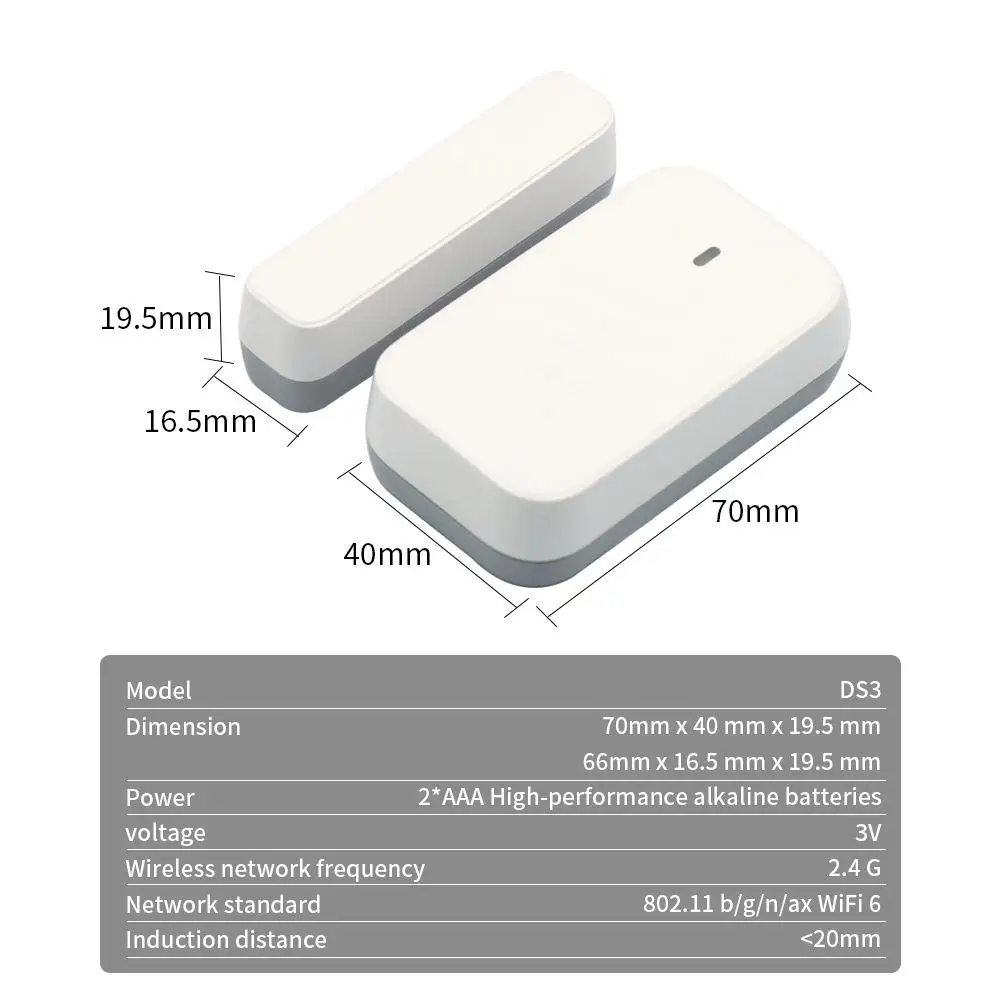 S4A DS3 WiFi 스마트 TTlock 도어 센서 블루투스 무선 지능형 도어 센서 원격 제어 알람 표시기 도어 마그네틱
